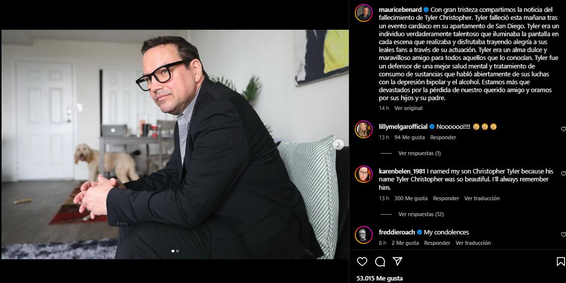 Así lo despidió Maurice Benard en su cuenta de Instagram. Foto: Captura.