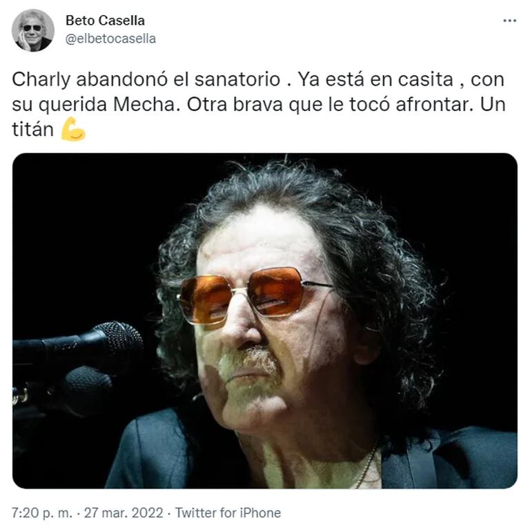 Charly García recibió el alta médica