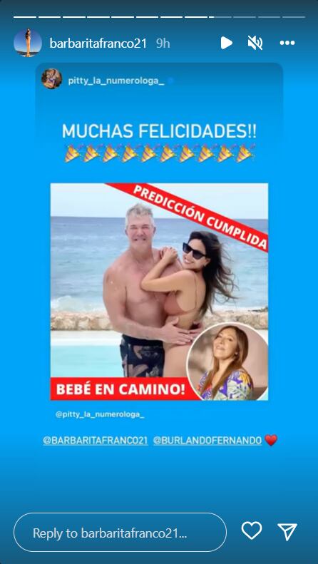 Barby Franco está embarazada y lo anunció en las redes