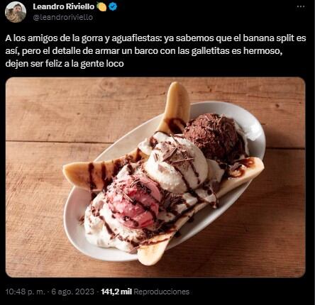 Banana Split: fue a un restaurante y el extravagante postre la rompió las redes sociales