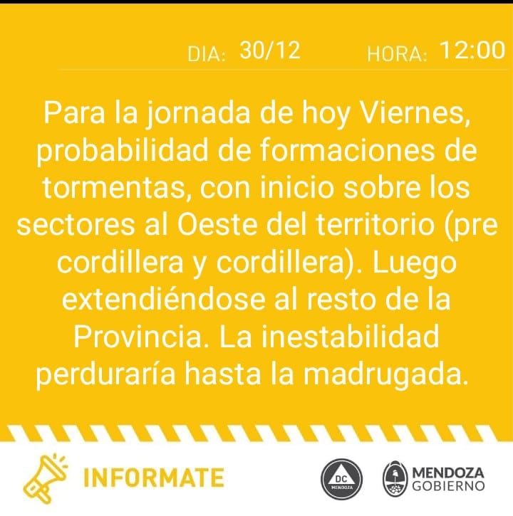 Tormentas en Mendoza