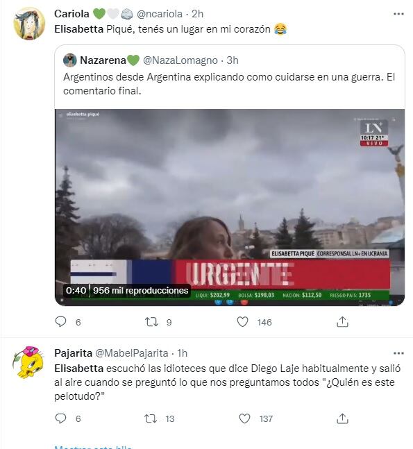 Las redes sociales convirtieron en tendencia a Elisabetta Piqué por su insulto en LN+ (Twitter)