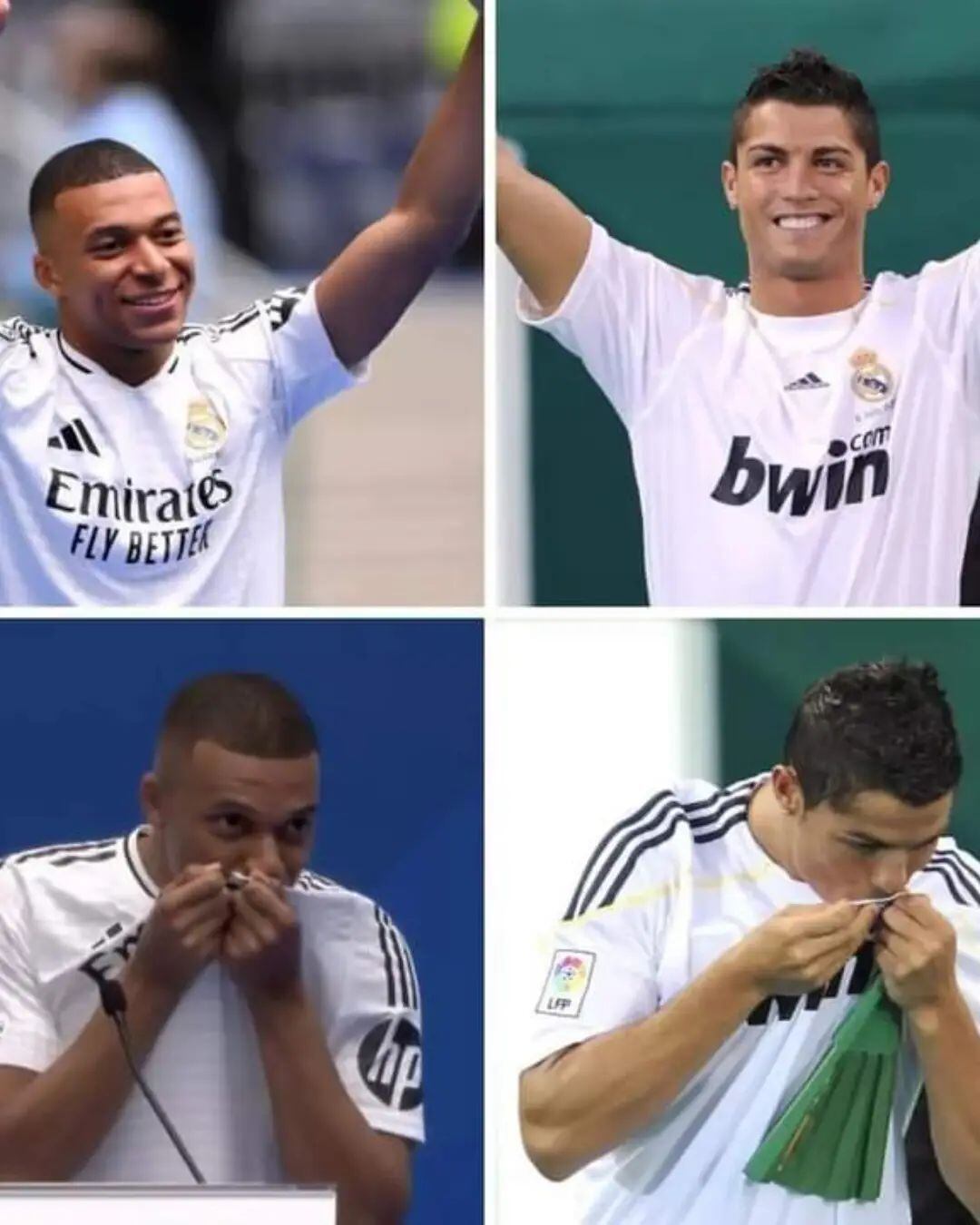 Las similitudes en las presentaciones de Cristiano Ronaldo y Mbappé