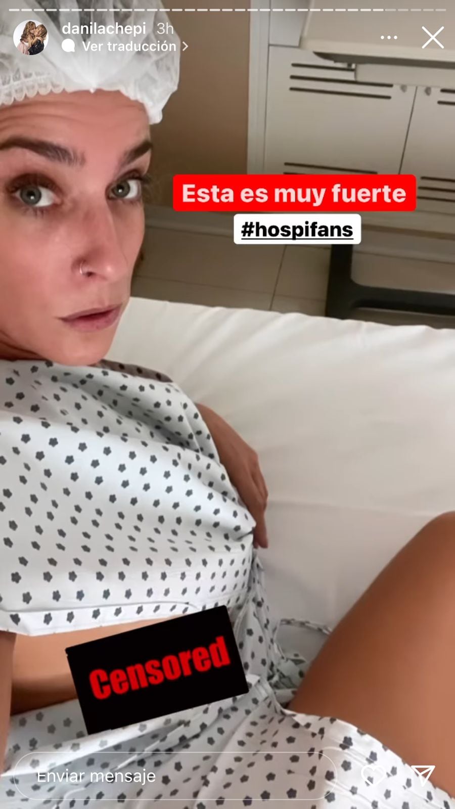 Las fotos de Dani La Chepi en el hospital.