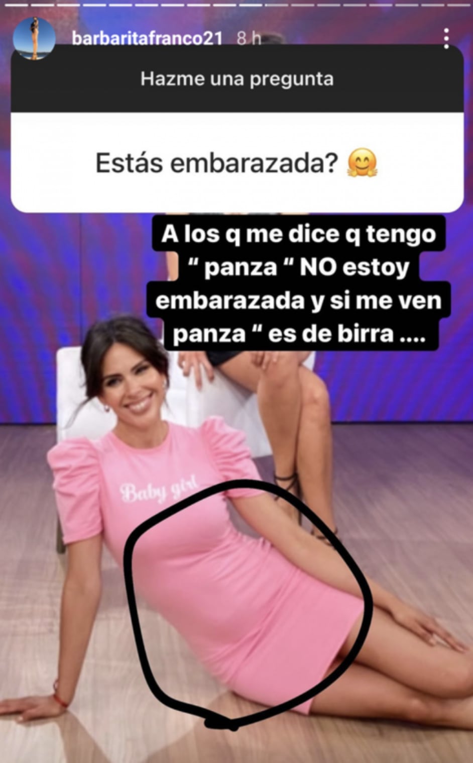 Barby aclaró por sus redes que NO está embarazada.