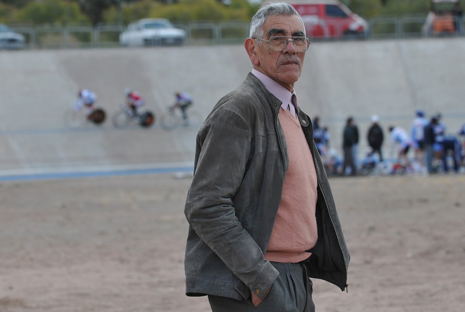 El "Cóndor" en el velódromo de Mendoza que lleva su nombre en el 2010.