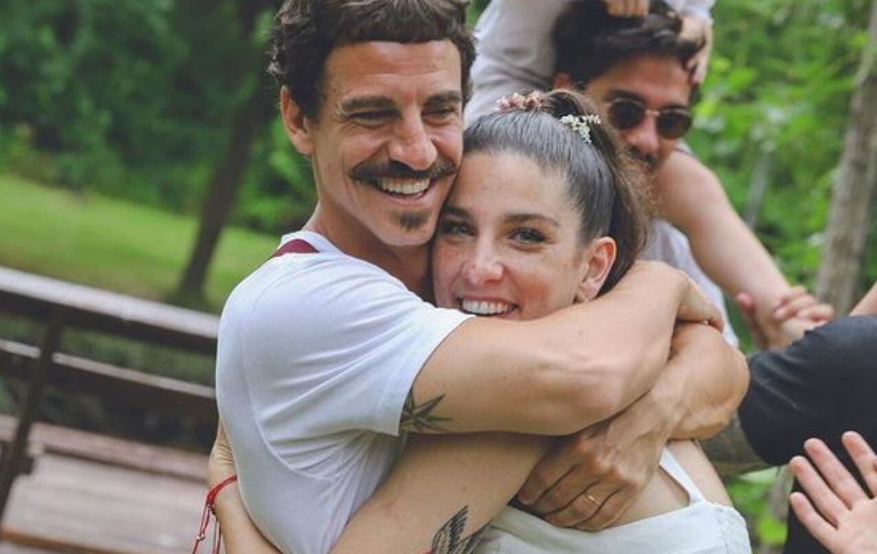 Juana Repetto y Sebastián Graviotto el día de su casamiento. 