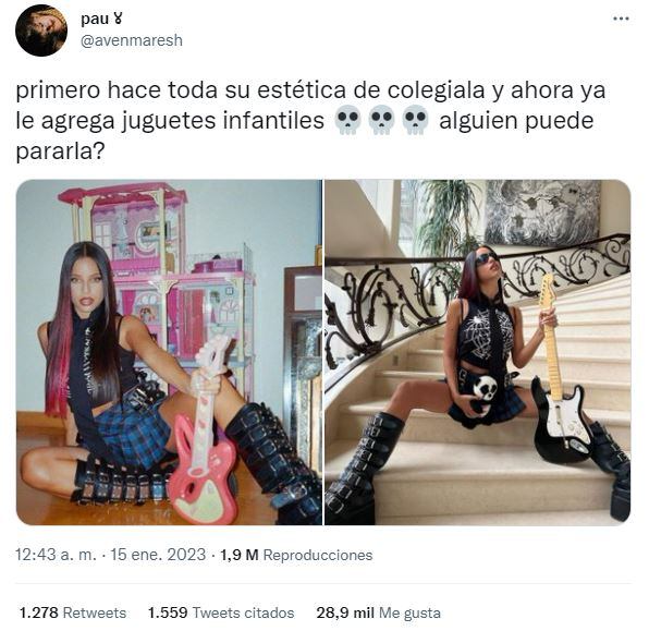 Emilia Mernes fue duramente criticada en las redes sociales por su vestimenta y la compararon con Balenciaga