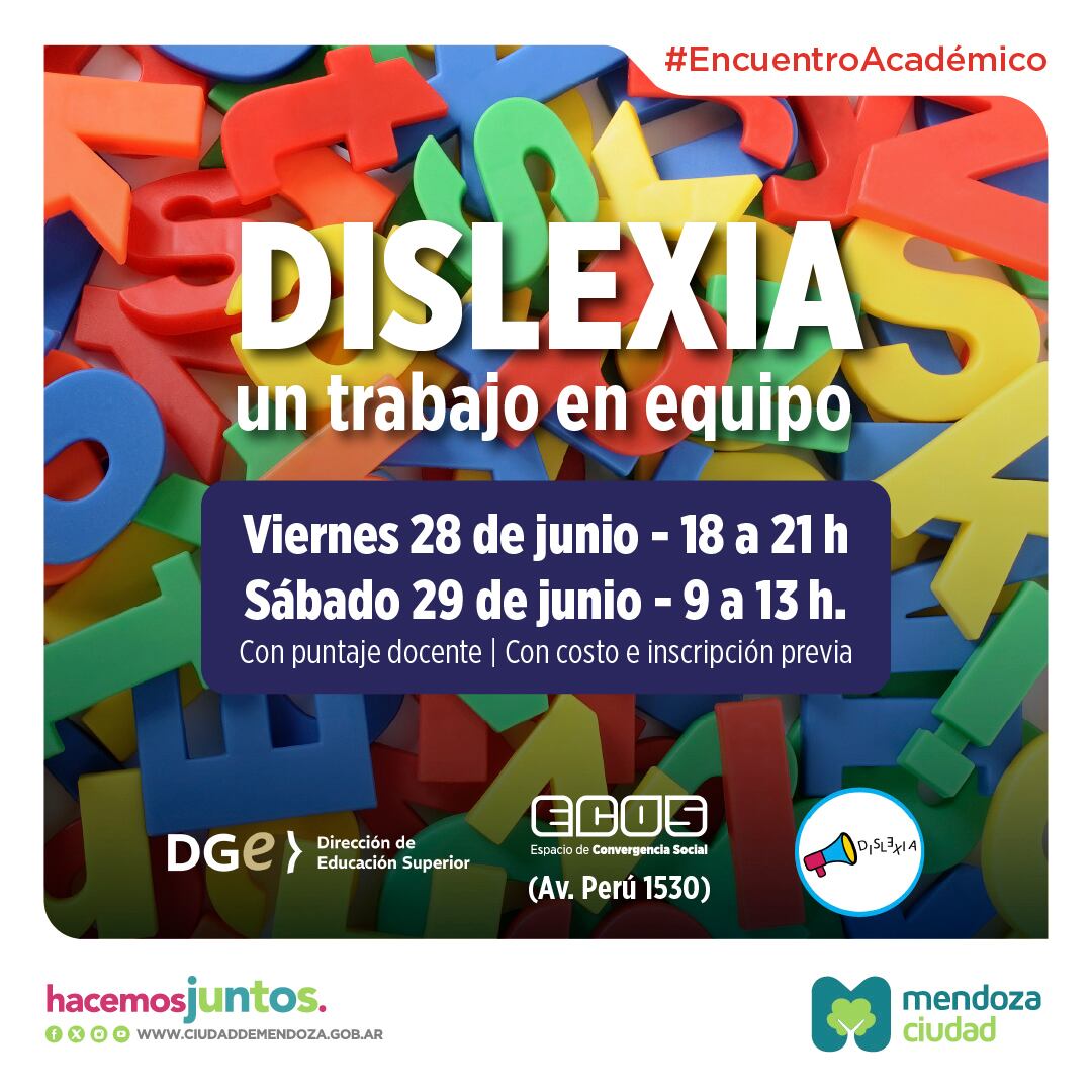 La Ciudad y la DGE se unen para hablar de dislexia en el EcoS.