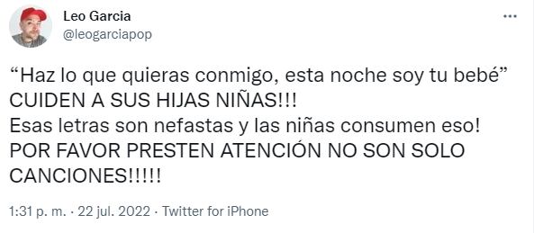 Leo García volvió a atacar a Tini Stoessel.