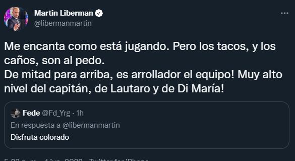 Martín Liberman criticó el estilo de juego de la Selección