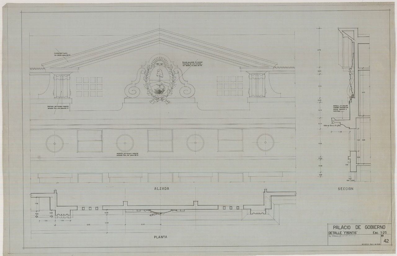 Plano joyas arquitectónicas, Casa de Gobierno de Mendoza