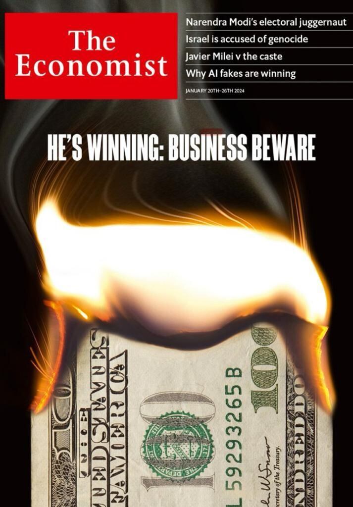 Tapa de The Economist con mención a Javier Milei 