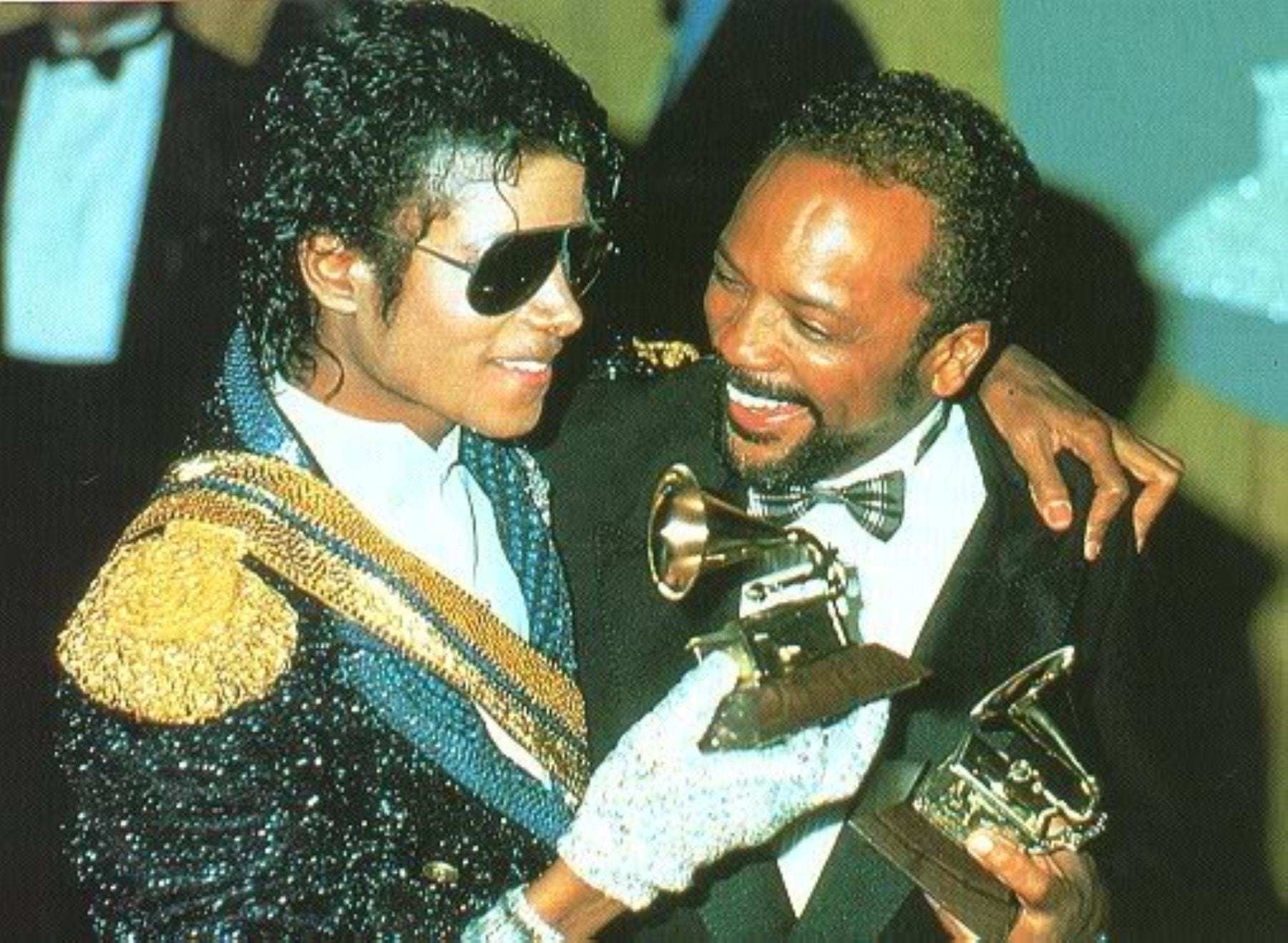 Michael Jackson junto a Quincy Jones en 1983