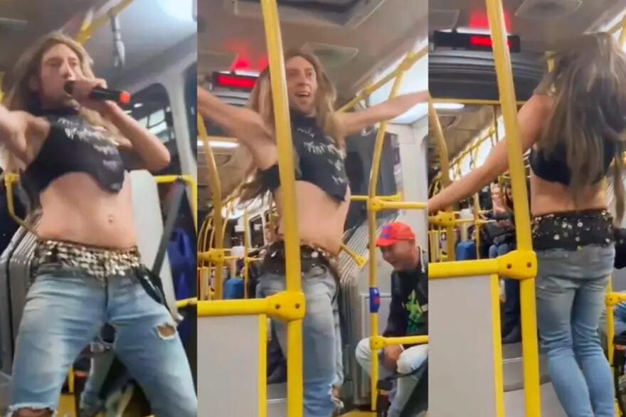 Un imitador de Shakira hizo estallar a los presentes en el transporte público