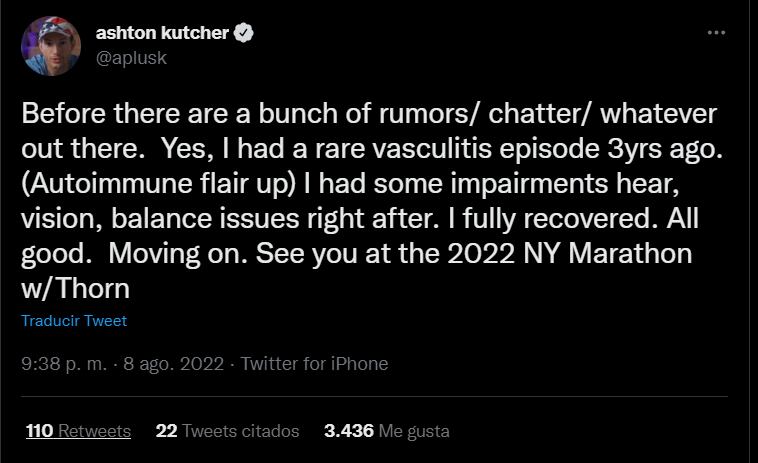 La extraña enfermedad de Ashton Kutcher que casi lo deja ciego