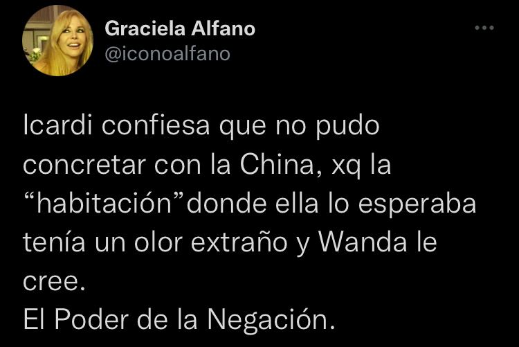 Graciela Alfano no cree en la versión de Mauro sobre su encuentro con la China en París.