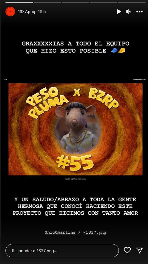 Quién es el mendocino que colaboró en las sesiones de Bizarrap con Peso Pluma y Shakira. Foto: Instagram @1337.png