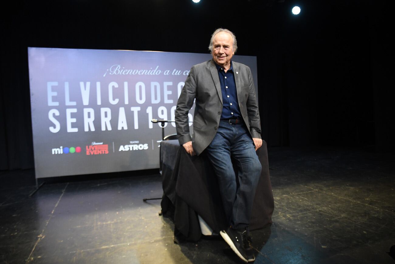 Conferencia de prensa que el cantautor español Joan Manuel Serrat brindó antes de los shows previstos en la Argentina en el marco de su gira despedida. (Télam)