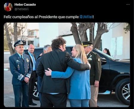 Figuras de la política felicitaron a Milei en el día de su cumpleaños. Foto: captura.