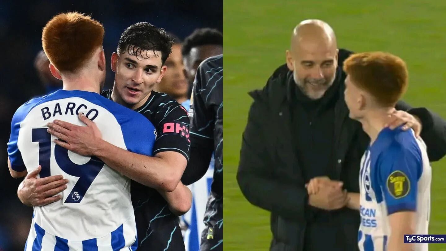 El Colo Barco debutó de titular por primera vez en el Brighton y Pep Guardiola tuvo un gesto con él.