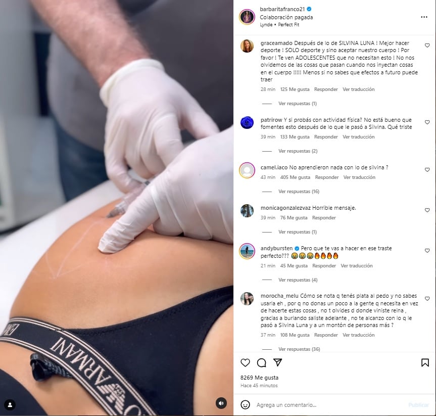 Barby Franco subió un polémico video y no se lo perdonaron en las redes. Captura de Instagram.