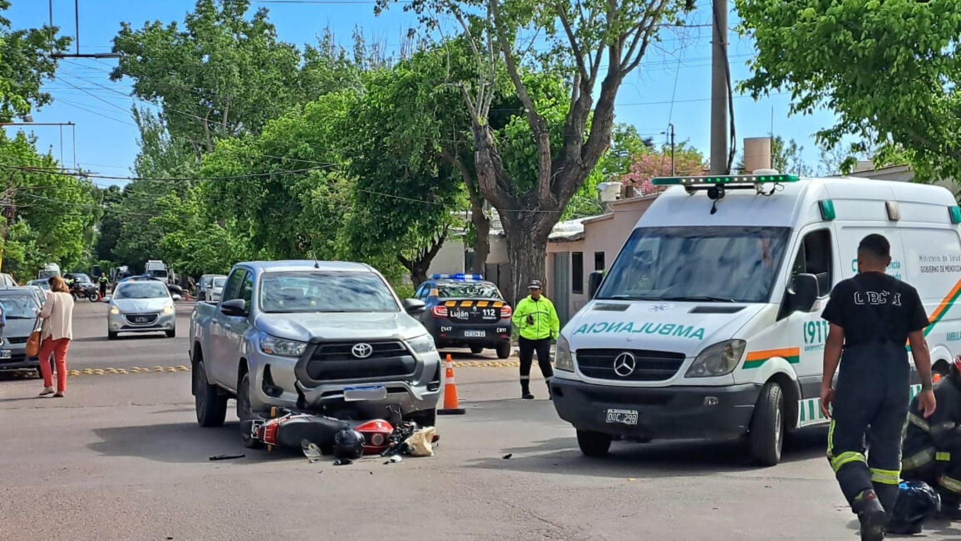 Un hombre quedó gravemente herido en un accidente de tránsito en Luján. - Gentileza