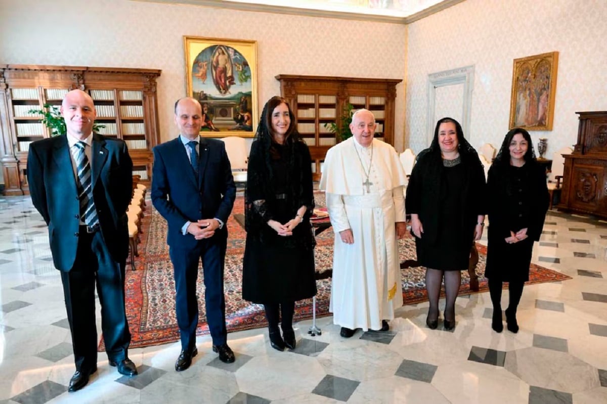 La vicepresidenta Victoria Villarruel se reunió con el papa Francisco (Gentileza)