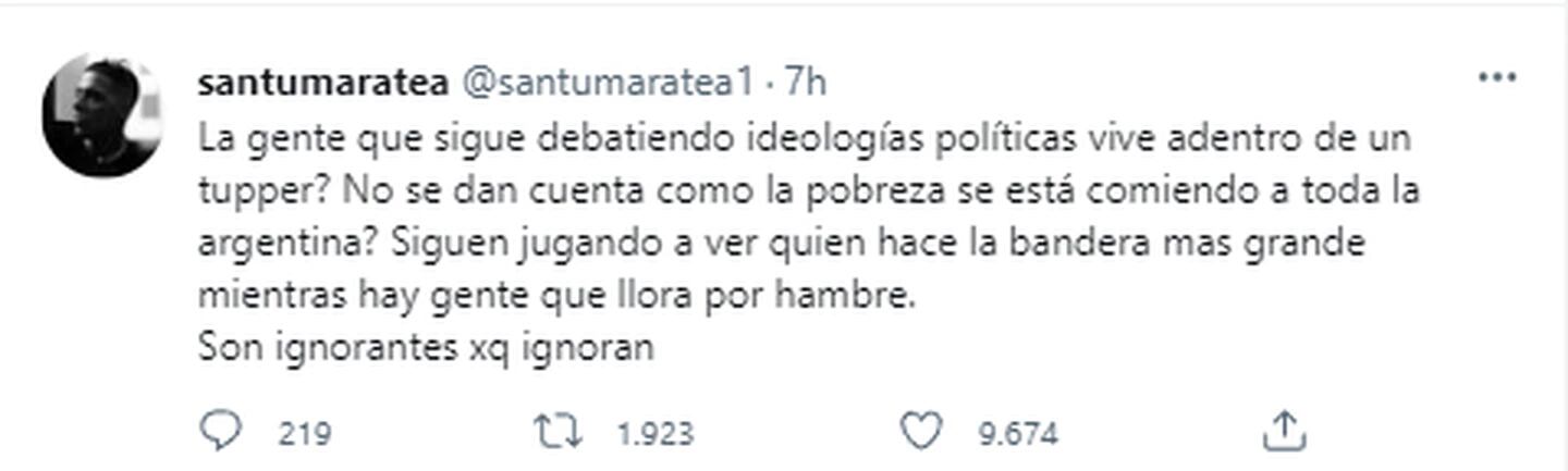 Maratea publicó en contra de las ideologías políticas