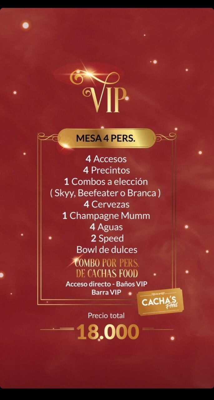 Algunas fiestas ofrecen mesas vip con algo de alcohol ya incluido.