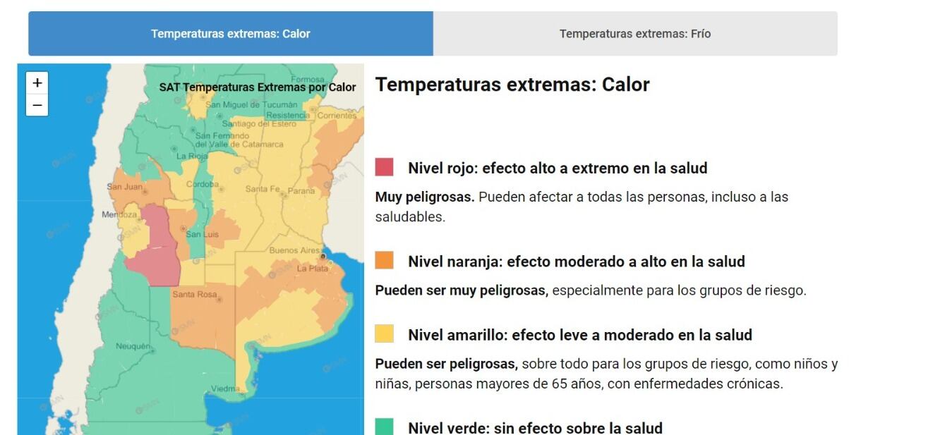 Alerta roja emitida por el SMN el día 11 de febrero.