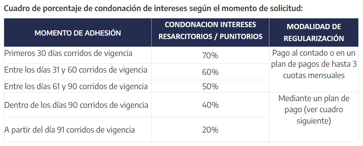 Moratoria: condonación de multas e intereses y planes de hasta 84 cuotas. Captura: AFIP