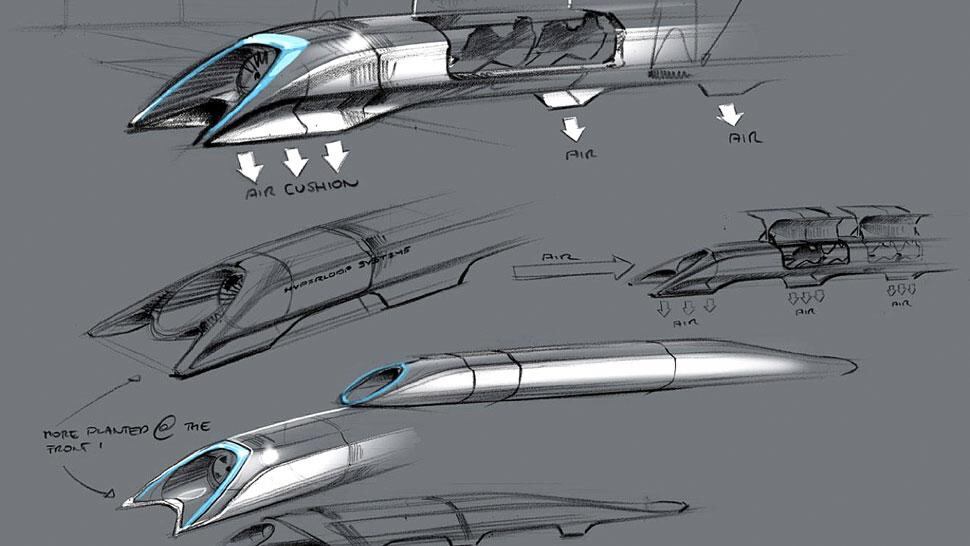 HYPERLOOP. Esta imagen difundida por Tesla Motors, y publicada por AP, muestra un bosquejo del diseño conceptual de la Hyperloop.