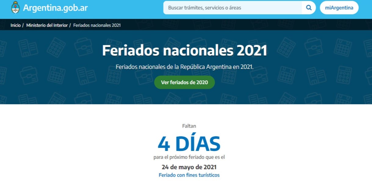 El 24 de mayo será feriado y el fin de semana largo quedó firme.