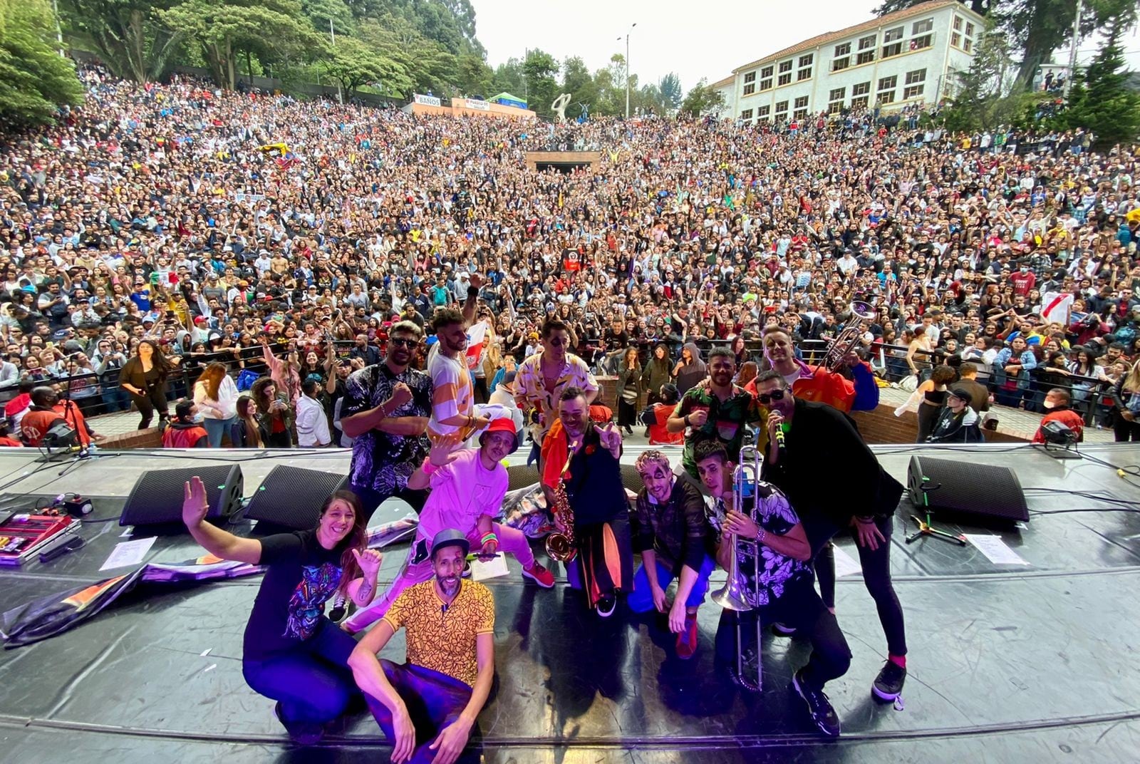 Los Caligaris, al cierre del festival que organizaron en Bogotá. (Prensa Los Caligaris)