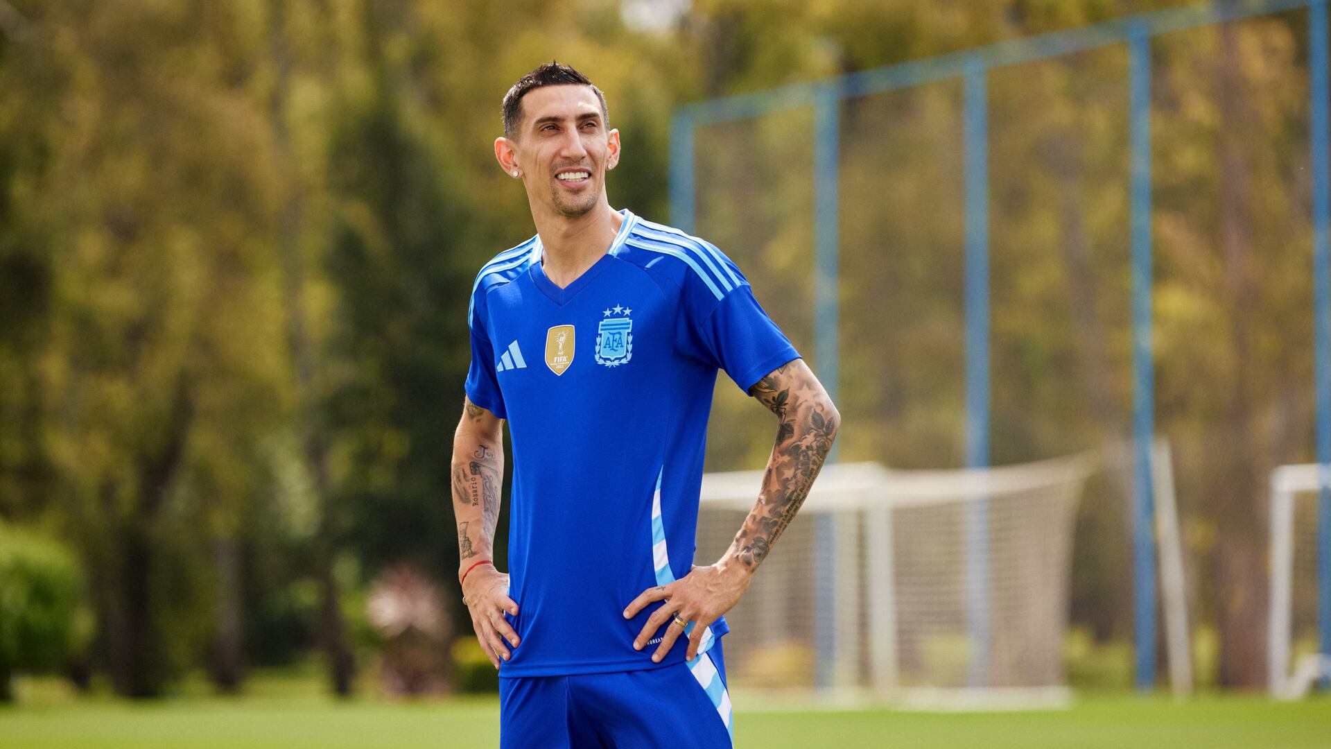 Di María con la nueva camiseta de la Selección Argentina