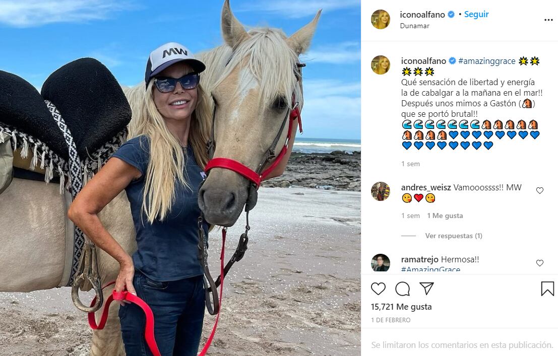 Graciela Alfano se mostró estupenda desde sus vacaciones en la costa atlántica.