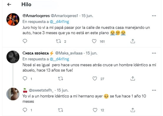 Mucha gente ve personas parecidas físicamente a familiares fallecidos. 