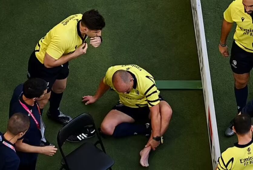 Jaco Peyper se retiró del partido lesionado. Foto: Daily Mail