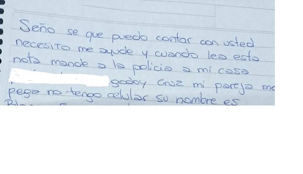 Parte de la nota enviada por la víctima. / gentileza 