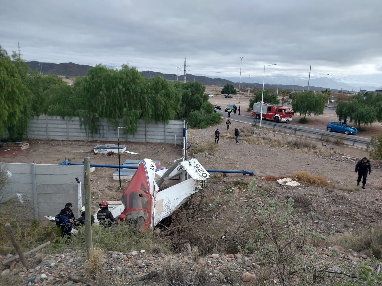 Avioneta caída en Luján de Cuyo (Prensa Ministerio de Seguridad)