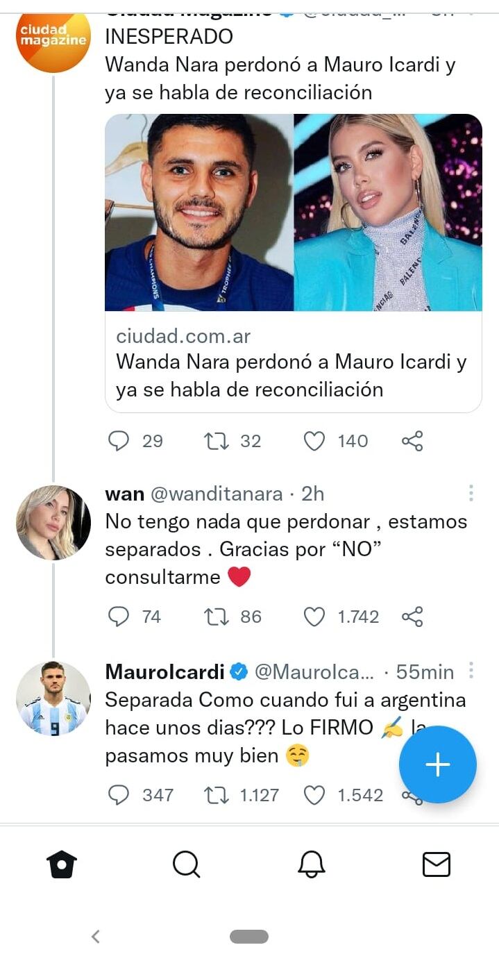 Quién miente entre Wanda Nara y Mauro Icardi.