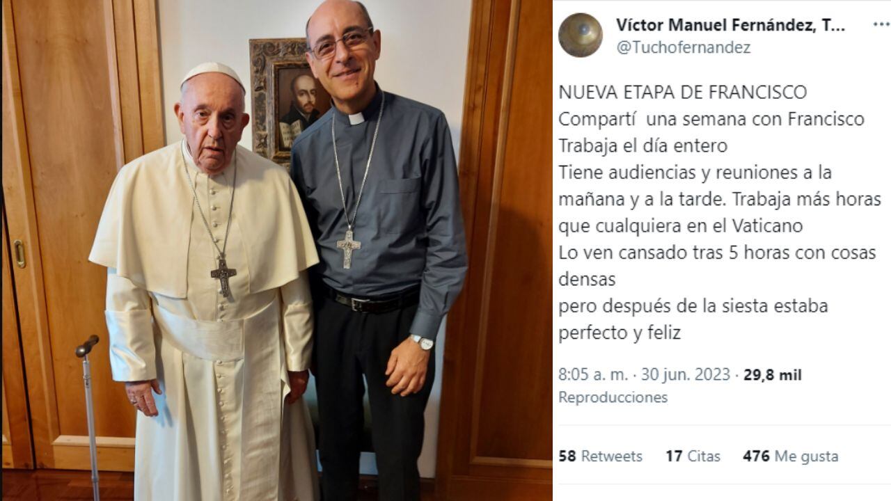 El mensaje de Víctor “Tucho” Fernández.