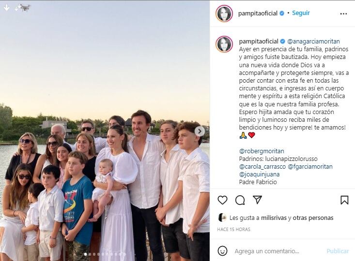 Así fue el bautismo de Ana, la hija de Pampita y Roberto García Moritán