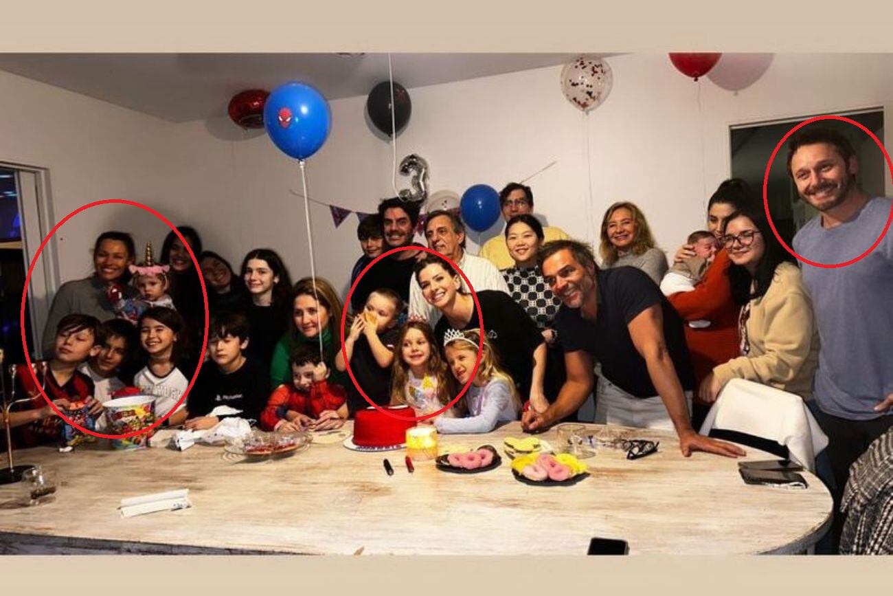 La China Suárez, Pampita y Benjamín Vicuña en el cumpleaños de Amancio.