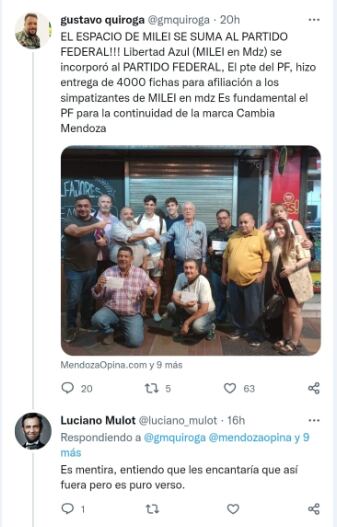 El cruce el Twitter que irritó a los Libertarios