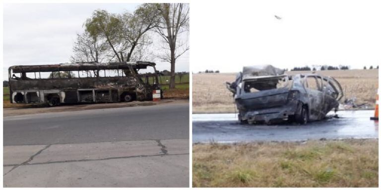 Así quedaron los vehículos tras el accidente