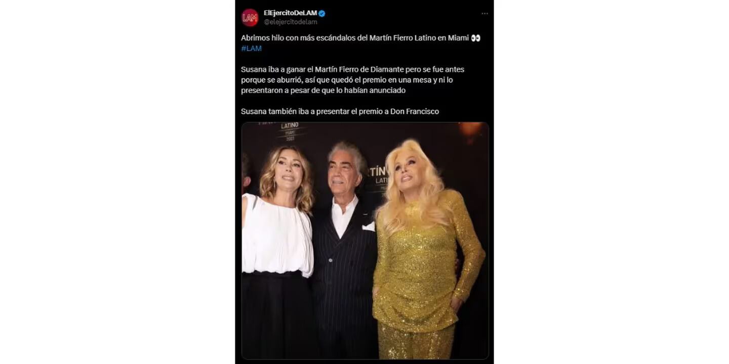 La conductora se retiró de los premios.