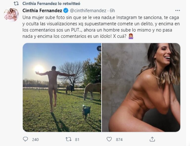 La fuerte reflexión Cinthia Fernández