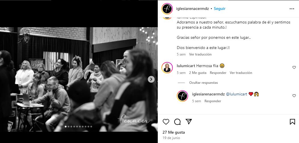 La diputada nacional Lourdes Arrieta en una de las actividades de la fundación que recibirá donaciones del Gobierno Nacional. Foto: IG @iglesiarenacermdz